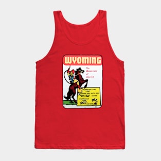 Wyoming - 1950s Tourist Window & Luggage Decal Tank Top